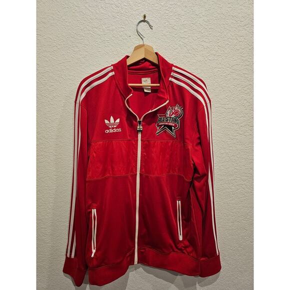 Adidas Men’s 2013 NBA All Star Game Adidas Originals Red Track Jacket Sz Large - Picture 1 of 3